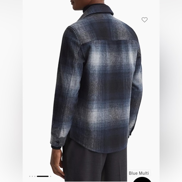NWOT Reiss Idaho Plaid Over Shirt Size XL (Color Blue Multi). - Picture 2 of 10